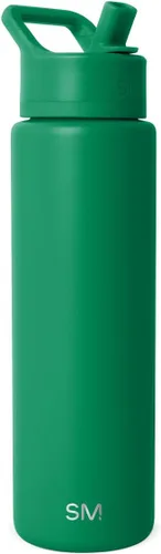 Miniatura 63 de Simple Modern botella de agua reutilizable con tapa con pajilla, de acero inoxidable con aislamiento al vacío, para gimnasio, viajes y deportes