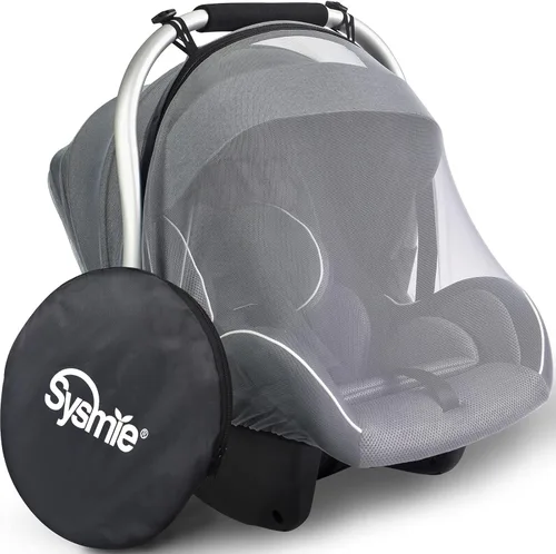 Sysmie Mosquitera para asientos de coche de bebé – Red de malla de insectos para asiento de coche infantil con cremallera, ajuste universal, calidad