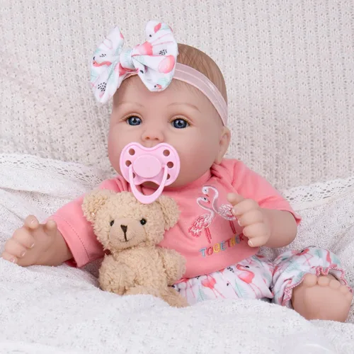 Miniatura 2 de Muñecas realistas de bebé recién nacido, 18 pulgadas, sensación de bebé real, muñecas de bebé recién nacidas, adorables muñecas de bebé de la vida