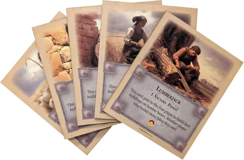 Professions - Tarjetas de Puntos de Victoria, Albañil, Cantero, Granjero, Pastor, Leñador, compatible con Catan's Settlers of Catan 5ª Edición,