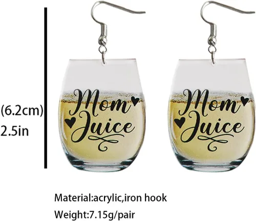 Miniatura 3 de Aretes de taza de cerveza de simulación 3D realistas en miniatura, aretes colgantes de copa de vino para mujer, lindos y divertidos aretes de oreja