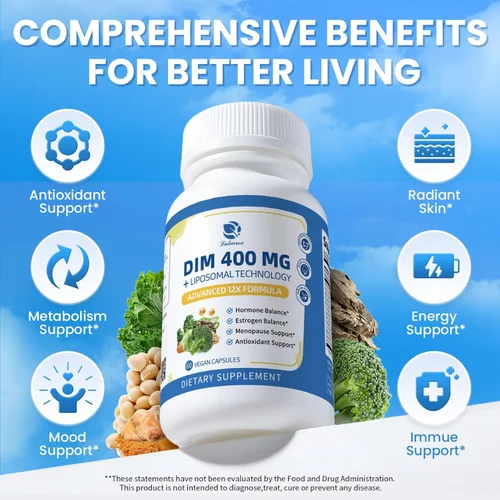 Miniatura 5 de Lukaree DIM Suplemento 400 mg para mujeres – 12 en 1 cápsulas liposomales diminutas – con cohosh negro, isoflavonas de soja y ácido alfa lipoico