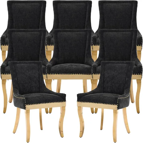 Miniatura 11 de ODUSE-DAILY Juego de 2 Sillas de Comedor, Sillas de Cocina y Comedor, Sillas de Comedor Tapizadas de Tela, Ribete de Tachuelas, Patas de Madera