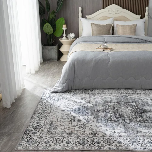 Miniatura 22 de Syalife 4x6 Alfombra Lavable para Área, Ultra Suave Antideslizante, Pila Baja, Alfombra Vintage Resistente a Manchas para Sala de Estar, Alfombra