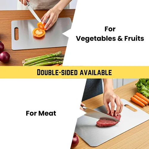 Miniatura 2 de Tabla de cortar de titanio, tablas de cortar de titanio 100% puro para cocina – antiadherente, de grado alimenticio, higiene y durabilidad
