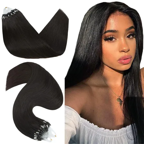 Miniatura 15 de Hairro Micro Loop - Extensiones de cabello humano microenlaces de microperlas de cabello Remy para mujer, reflejos degradados, fusión fría, micro