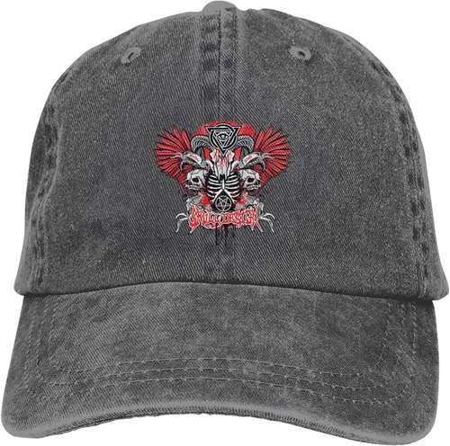Miniatura 9 de Cowboy Hat Trendy Hats for Man and Women Djustable Four Season Outdoor Baseball Cap of Hell Skull with Angel Deep Heather