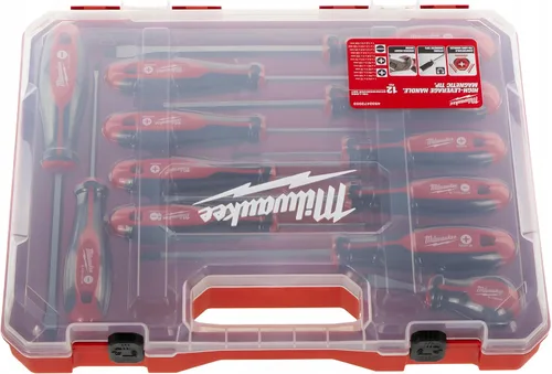 Miniatura 3 de Milwaukee Juego de 12 destornilladores Tri-Lobe 4932472003, rojo