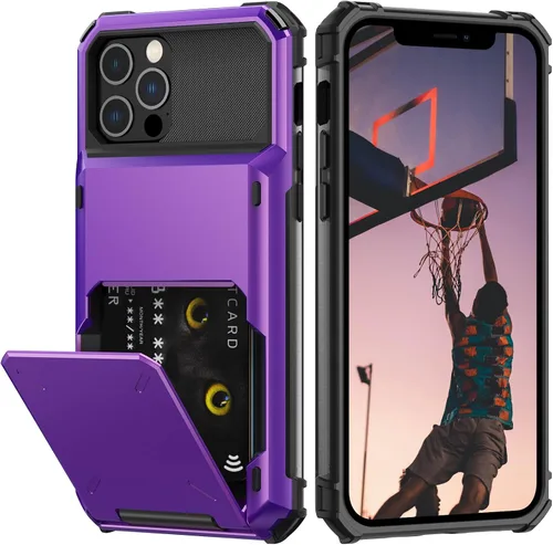 Miniatura 10 de Nvollnoe Funda para iPhone 12/12 Pro con Portarjetas [Almacena 5 Tarjetas] Funda Cartera de Doble Capa Resistente de Servicio Pesado a Prueba