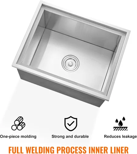 Miniatura 4 de Happybuy Hielera de acero inoxidable de 18 pulgadas de largo x 12 pulgadas de ancho x 14.5 pulgadas de alto, con tapa deslizante, cubo de hielo