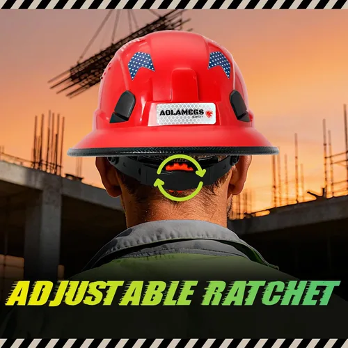 Miniatura 7 de Cascos De Construcción de ala completa Cascos de seguridad aprobados por OSHA con visera transparente - Casco de seguridad de construcción ventilado