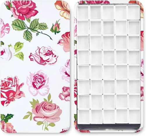 Miniatura 13 de Caja de lámina de viaje para paleta de acuarelas con 40 recipientes vacíos con tira de imán Margarita