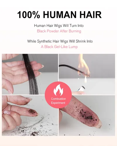 Miniatura 5 de Peluca de cabello humano estilo Bob, densidad del 220 %, pelucas de encaje frontal HD de 13 x 6 pulgadas, predepiladas, encaje transparente HD, sin