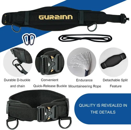 Miniatura 2 de Cinturón de levantamiento de pesas, gimnasio con bloqueo rápido, cinturón de inmersión con cuerda, cinturón de dominadas con peso para gimnasio