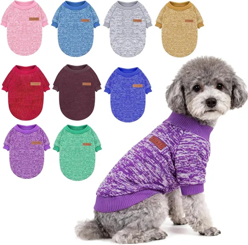 Miniatura 20 de Idepet Suéter clásico para perro, abrigo de vellón para perros pequeños, medianos, ropa cálida para perros y gatos, disfraces suaves para cachorros