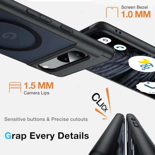 Miniatura 6 de para Google Pixel 7 Pro Funda con MagSafe [Patas ajustables] [Carga mientras está de pie] [Protección militar a prueba de golpes] Funda de silicona
