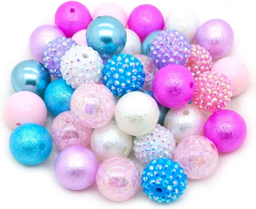 Miniatura 4 de Cuentas de diamantes de imitación de colores redondas espaciadoras para joyería, pulsera, collar, bolígrafo, bolsa, cadena, suministros de 0.630 in