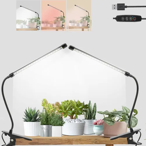 Miniatura 7 de Luces de Cultivo para Plantas de Interior 20 LED, Luces de Cultivo de Plantas de Interior de Espectro Completo Auto Encendido Apagado