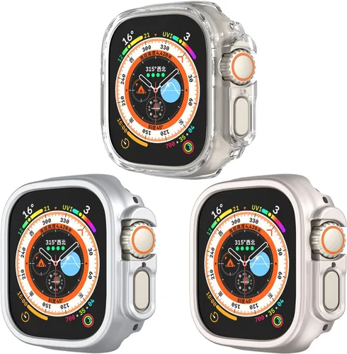 Miniatura 13 de Funda rígida de policarbonato compatible con Apple Watch Ultra 3/2/1 de 1.732 pulgadas, resistente a impactos, a prueba de golpes, con borde