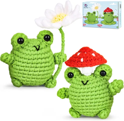 Miniatura 8 de Kit de ganchillo para principiantes, kit de inicio de ganchillo con tutoriales en video paso a paso, suministros de tejido de ganchillo Amigurumi