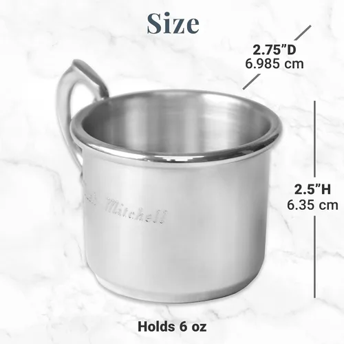 Miniatura 8 de Let's Make Memories Taza de Peltre Personalizada para Bebé como Recuerdo - Regalo para Recién Nacido - Reliquia Familiar - Nuevos Padres