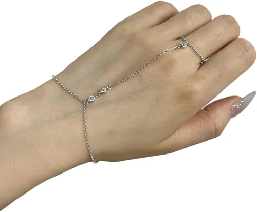 Miniatura 53 de Pulsera de plata de ley 925 para mujer, pulsera de mano para mujer, pulseras esclavas de 7 a 9 pulgadas ajustable