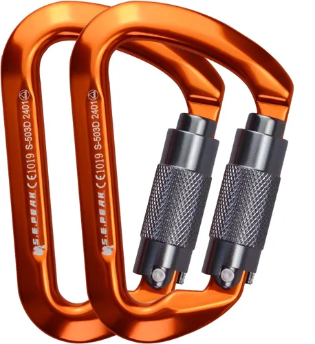 Miniatura 13 de SEPEAK UIAA - Mosquetones de escalada de 30 kN con cierre de rosca, mosquetones profesionales de servicio pesado para escalada, montañismo, rappel