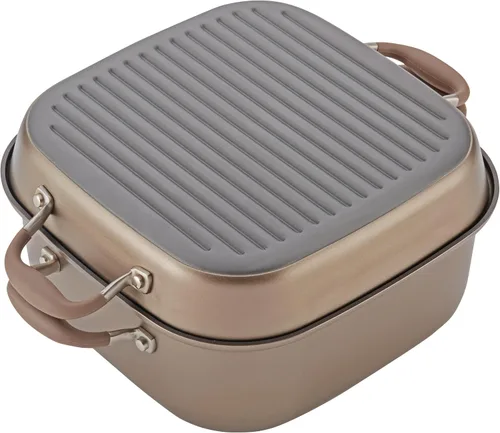 Miniatura 9 de Anolon Advanced - Sartén antiadherente anodizada dura para parrilla, plancha y tostadora, 11 pulgadas, color marrón
