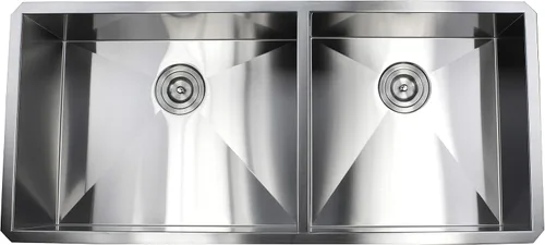 Miniatura 3 de Fregadero de cocina contemporáneo de acero inoxidable de calibre 16, duradero, con doble tazón, con colador de cesta extraíble (42 pulgadas, 60/40)