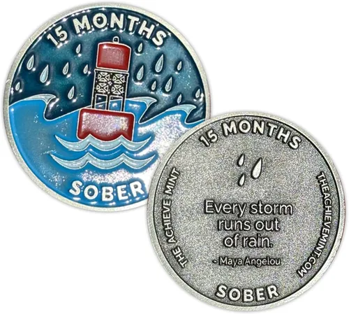 Miniatura 9 de Ficha sobria de 8 meses Chip sobrio de ocho meses Regalo no AA, medallones no religiosos para hombres y mujeres que celebran la sobriedad