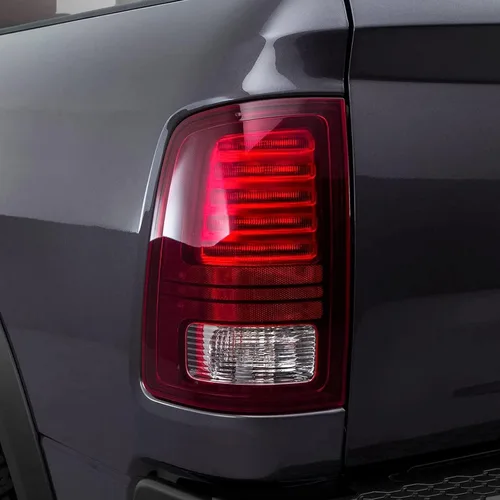 Miniatura 3 de FIONE Conjunto de Luces Traseras LED para Dodge Ram 1500 2013-2018 y 2500 2013-2018 y 3500 2014-2018 Tipo Halógeno y Lente Roja Interior Negro Con