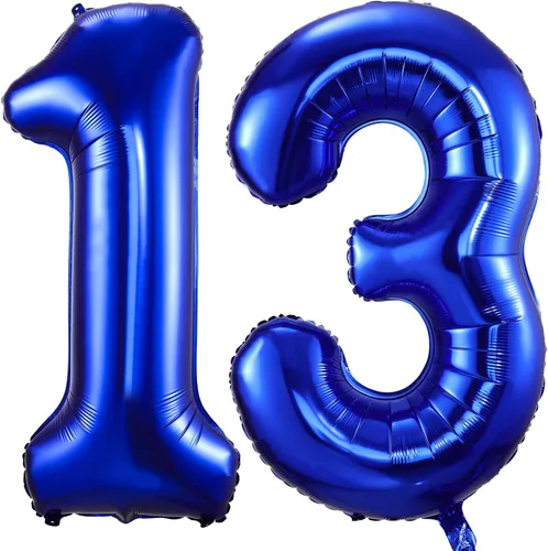 Miniatura 16 de Globos de color azul marino con el número 14, globos de cumpleaños de 40 pulgadas, color azul oscuro, globos de cumpleaños de 14 o 41 pulgadas, Azul