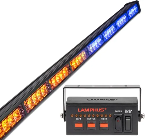 Miniatura 17 de LAMPHUS SolarBlast SBLS104 barra de luces LED de alerta de emergencia e indicación de tránsito, 47 pulgadas, 40 W - ÁMBAR AZUL, ámbar / blanco
