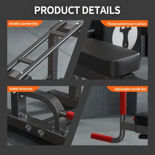 Miniatura 6 de SogesHome Power Tower Pull Up Bar Dip Stand, 10 Adjustable Height Free Standing Assistive Trainer Dip Station, Multi-Function Strength Training