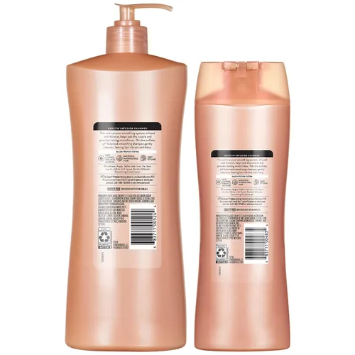 Miniatura 9 de Suave Champú suavizante de infusión de queratina de 2 tamaños, limpiador diario suave para cabello suave y manejable, control del encrespamiento 48H
