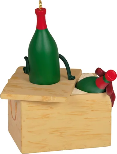 Miniatura 2 de Hallmark Keepsake Adorno Navideño 2023, A Case of Christmas Cheer, Divertido Adorno de Vino, Regalos de Vino