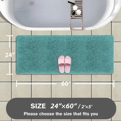 Miniatura 589 de Alfombra de baño pequeña de 12 x 18 pulgadas, lavable y absorbente, antideslizante, alfombra de baño de felpilla gruesa y suave para baño, ducha