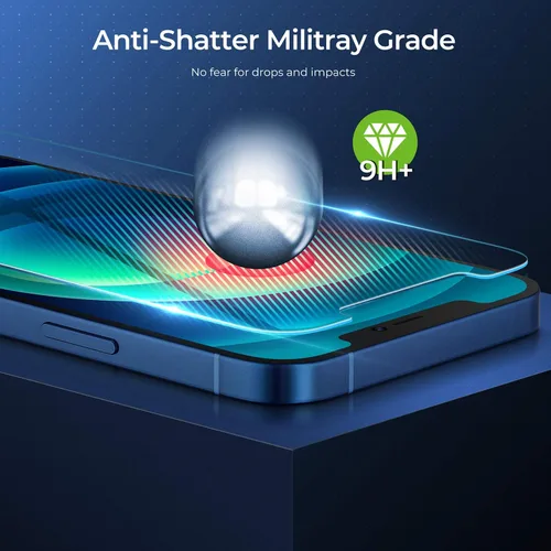 Miniatura 2 de ORIbox Protector de pantalla de cristal para iPhone 13 Pro Max, 3 paquetes de protección ocular antiarañazos, protector de pantalla de vidrio