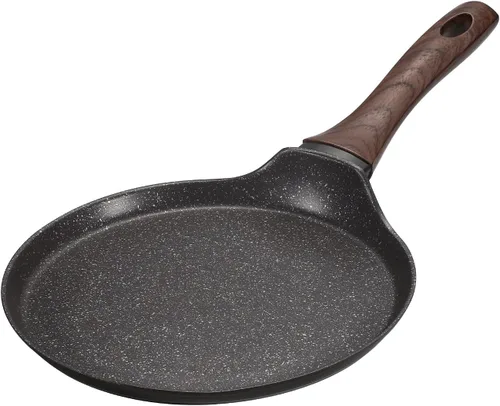 Miniatura 8 de MsMk - Sartén para crepas con esparcidor, sartén plana antiadherente de 8 pulgadas de titanio y cerámica para tortillas y huevos, compatible