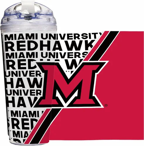 Miniatura 51 de Rico Industries Taza acrílica NCAA estándar de 24 onzas con tapa con bisagra, taza de doble pared oficialmente licenciada con pajita