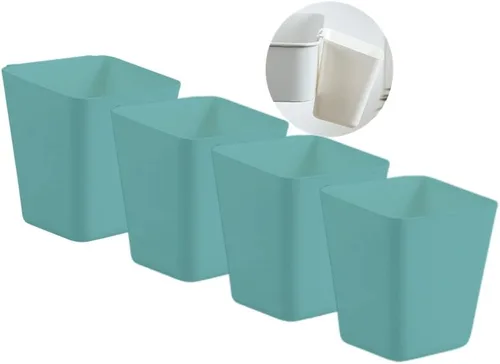 Miniatura 7 de Rikyo Paquete de 4 portavasos colgantes, cesta de almacenamiento de carrito, accesorios para carrito rodante, 4.75 x 4 pulgadas, contenedores