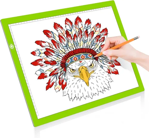 LitEnergy A3 Caja de Luz LED para Calcar, Ultradelgada, con USB Ajustable, Luz LED Artcraft para Tatuajes, Transmisión, Bosquejos, Animación, Verde