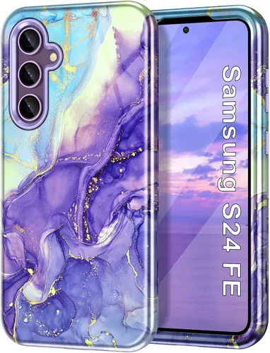 Miniatura 8 de Lamcase Funda para Galaxy S24 FE, resistente a prueba de golpes, híbrida de policarbonato duro, TPU suave, protección contra caídas de tres capas