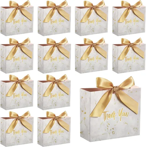 Mimorou Paquete de 80 pequeñas bolsas de regalo de agradecimiento, bolsas de papel para recuerdos de fiesta a granel con cinta de lazo, 4.5 x 1.8 x