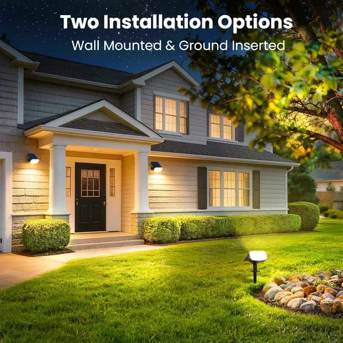 Miniatura 3 de JEJOT Luces solares para exteriores, impermeables, IP65, encendido/apagado automático, 2700 K, 2 modos de iluminación, LED súper brillante, luces