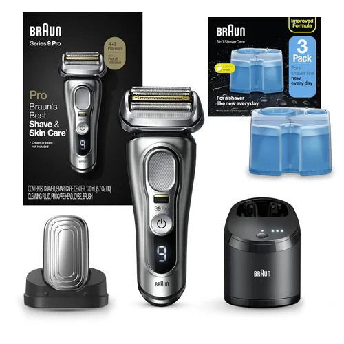 Miniatura 12 de Braun Series 9 Pro 9487cc Afeitadora eléctrica para hombre, para uso húmedo y seco, recargable, afeitadora eléctrica con estación de limpieza