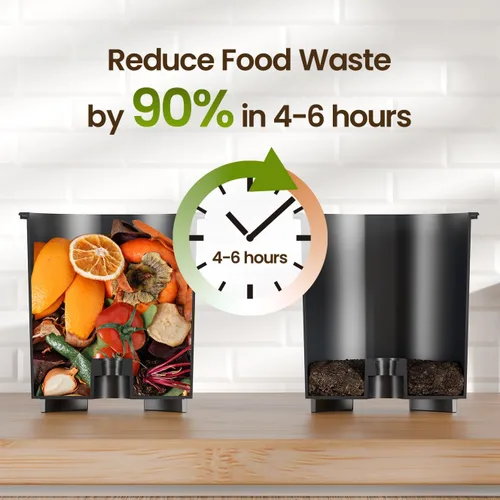 Miniatura 2 de TOPZEE Contenedor eléctrico de compostaje para cocina, compostador inteligente de encimera de 3 litros con limpieza automática sin olor, bajo ruido