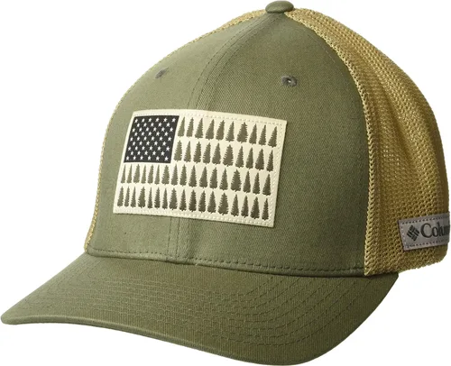 Miniatura 913 de Columbia - Gorra de malla con bandera con árboles unisex para adultos, corona alta