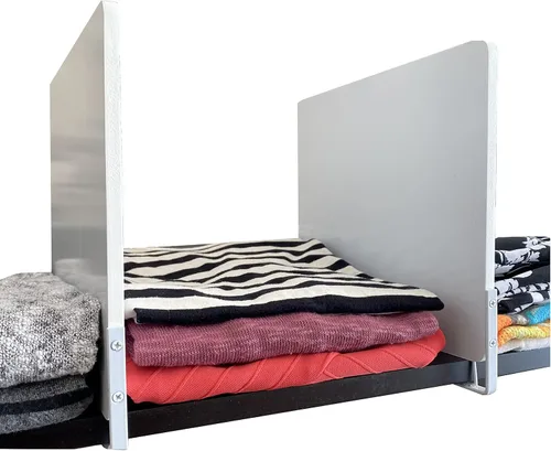 Miniatura 3 de Divisor de estantes de madera blanca de 2 piezas con bloqueo Twist-T por Dr. Organizer - Se adapta a la mayoría de estantes de armario y lavandería