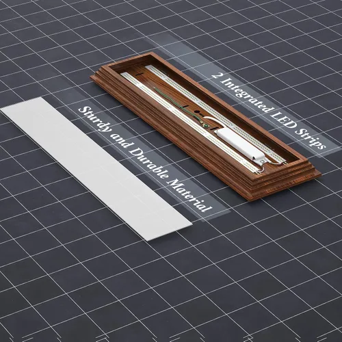 Miniatura 7 de FAITHSAIL - Lámpara LED de 2 pies con CCT seleccionable de 3000K/4000K/5000K, regulable, lámpara LED lineal de 2 pies con aspecto de madera, 30W